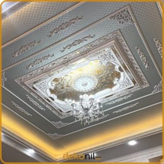 Beyaz Altın Dikdörtgen Saray Tavan 140*200 cm (DD140200-BA)