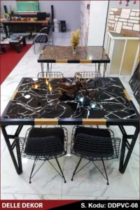 PVC Mermer Duvar Paneli BLACK WHITE