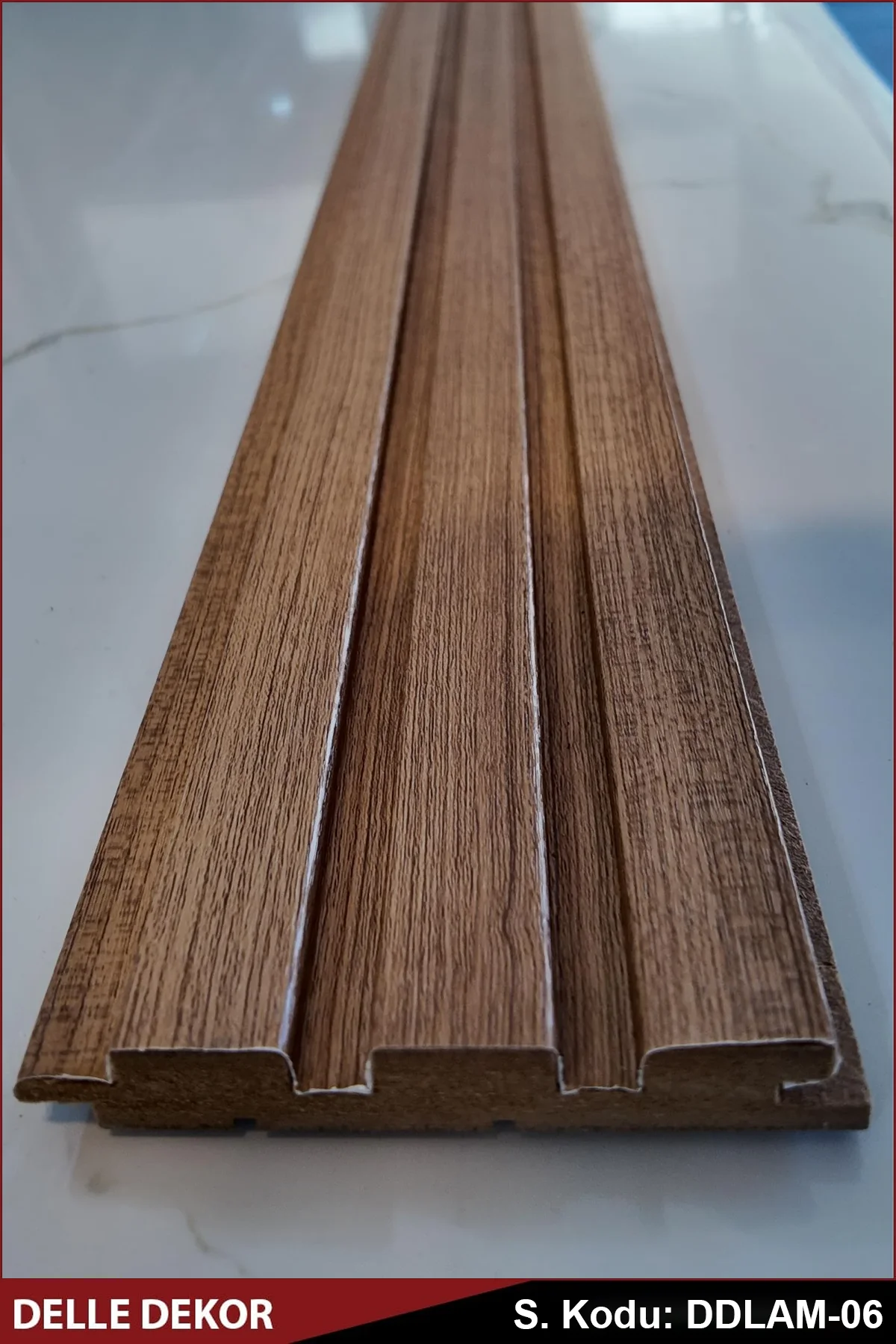 MDF Lambri Duvar Paneli Teak