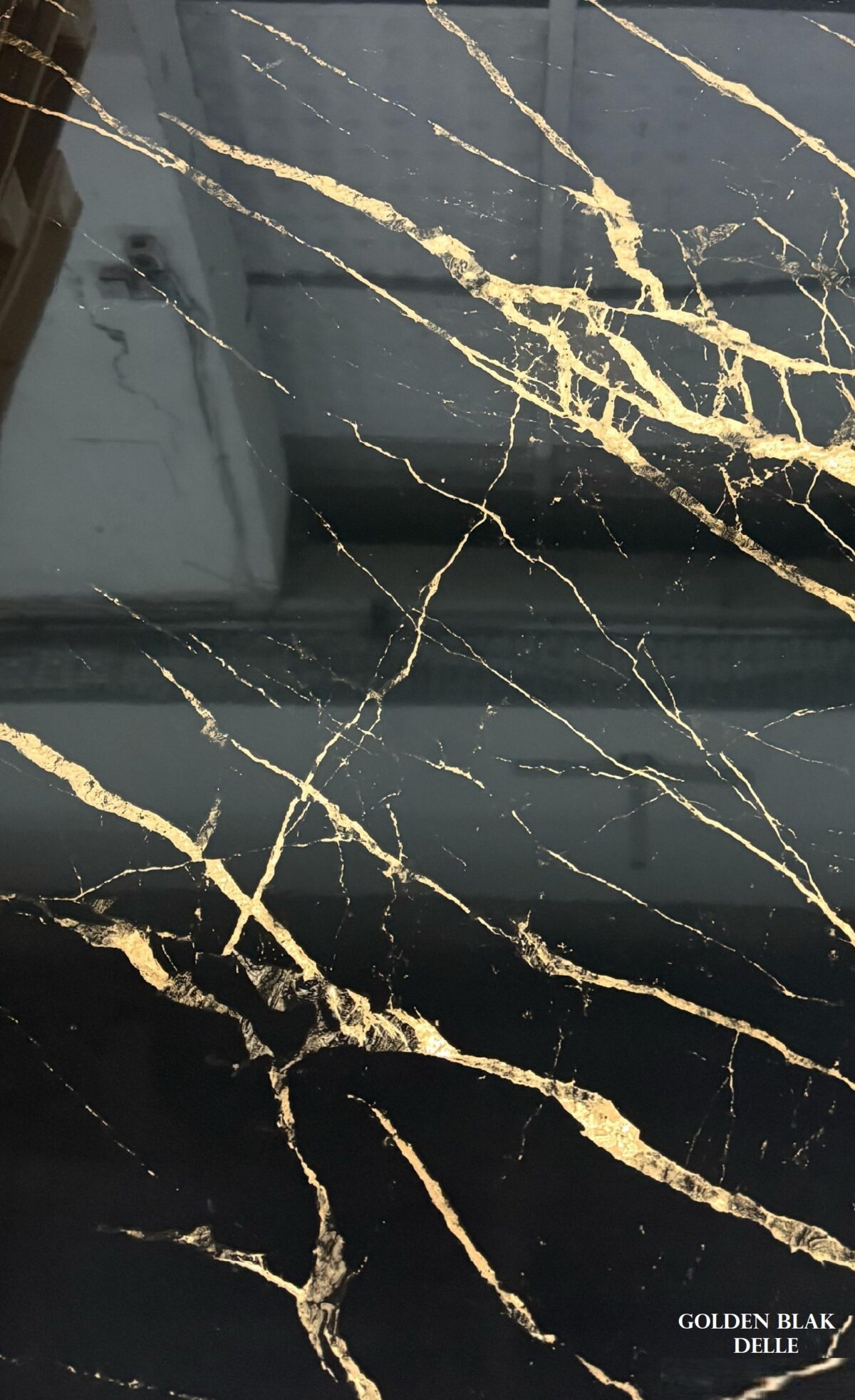 13--GOLDEN BLACK PVC Mermer Duvar Paneli - Golden Black - 60x120cm ve 122x244cm - Görsel 1