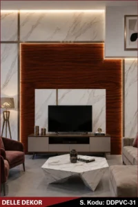 PVC Mermer Duvar Paneli - Matis Red Oak
