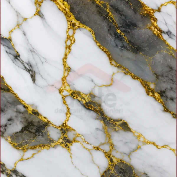 PVC Mermer Duvar Paneli VOLCANO GOLD GREY
