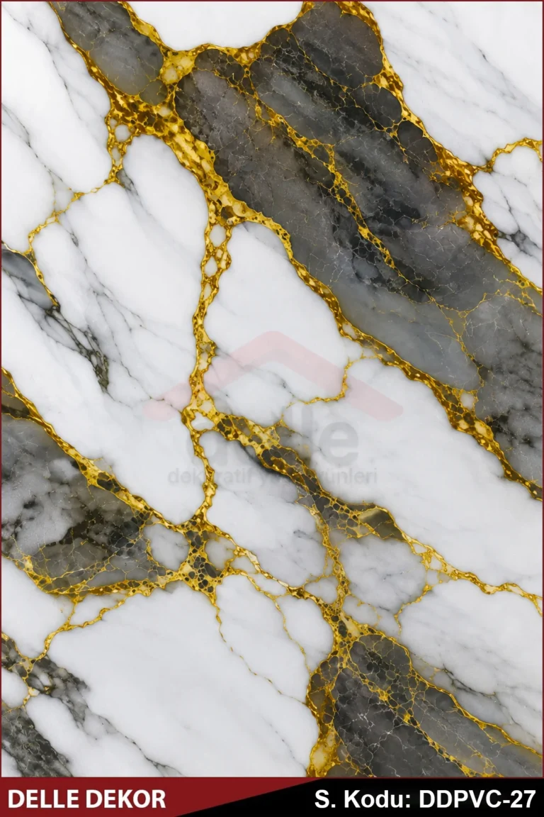 PVC Mermer Duvar Paneli VOLCANO GOLD GREY